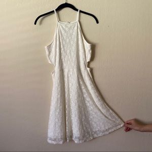 NWT White Lace High Neck Fit and Flare Dress
